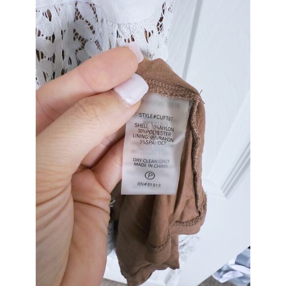 Plenty by Tracy Reese White Lace Mini Dress Overlay 10 Bridal Bachelorette Event - Picture 9 of 11